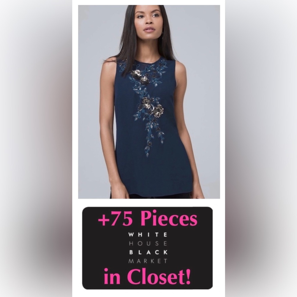 WHBM Embellished Teal Tunic